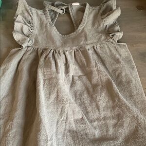 Gray Ruffle Sleeve Top